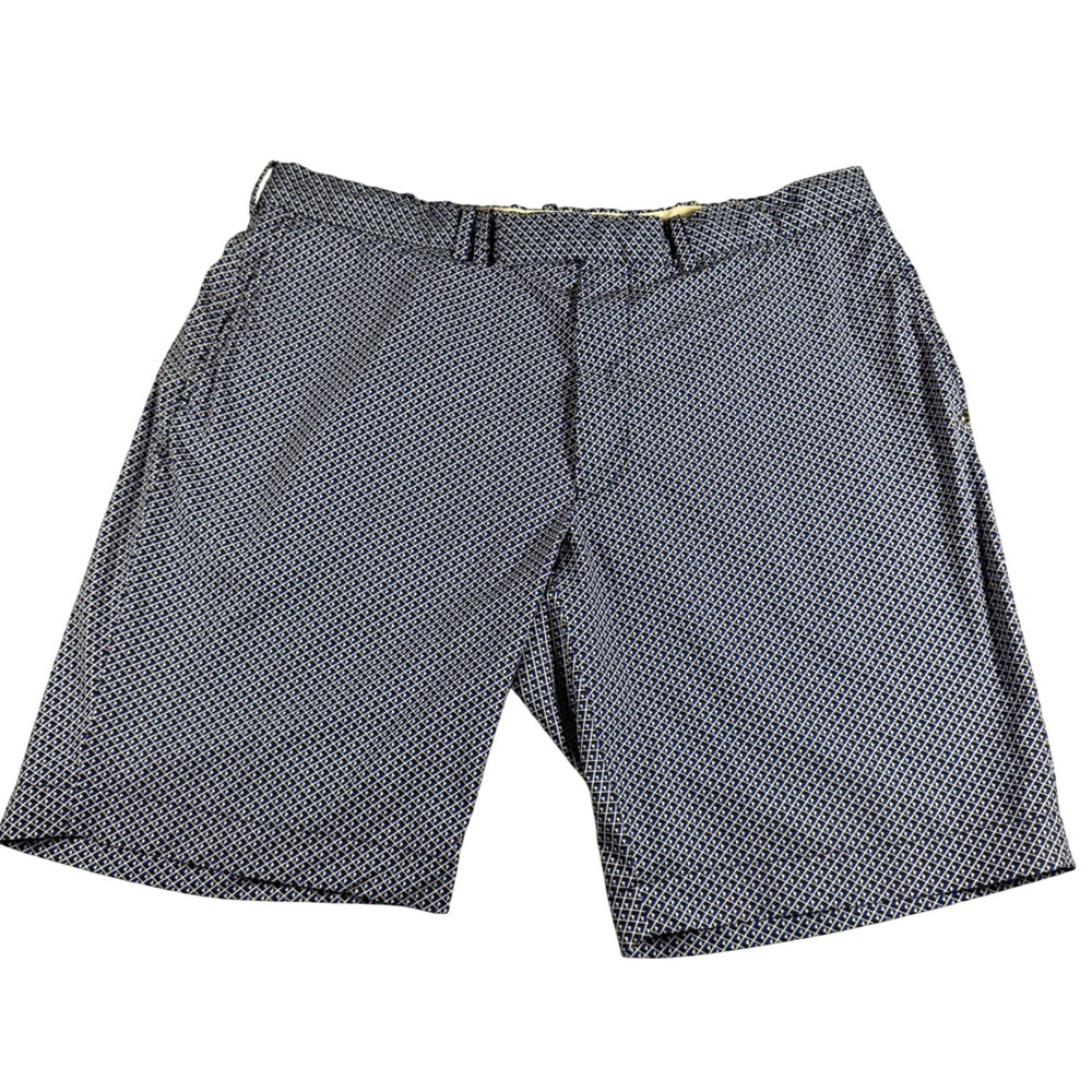 RLX Ralph Lauren Golf Shorts Mens 38 Blue Geometric Diamond Print Excellent